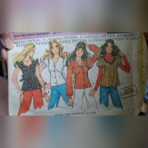Vintage 1973 Ladies Top Pattern Cut-altogether Mccalls 3838 size 12